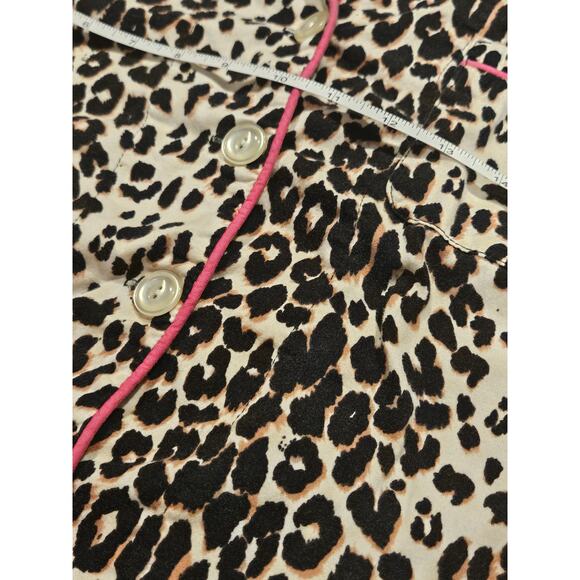 Bed head neiman Marcus cheetah print Shorts pajama set preppy pjs Womens small - Picture 5 of 8